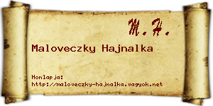 Maloveczky Hajnalka névjegykártya